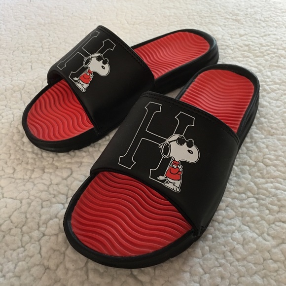 HUF Other - HUF x Peanuts Snoopy Joe Cool black red slides